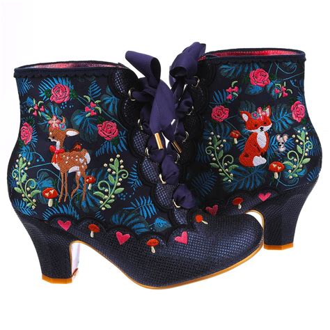 IRREGULAR CHOICE Forest Frolics Autumn Fox Boots in Blue