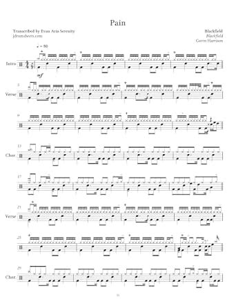 Blackfield - Pain: Drum Sheet Music (JDS: Blackfield Collection Book 5 ...