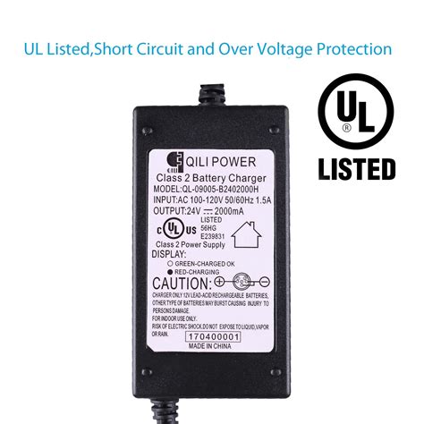 Buy LotFancy 24V 2A Battery Charger for Electric Scooter, Wheelchairs ...