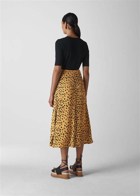 Cream/Multi Animal Print Midi Skirt | WHISTLES | Whistles UK