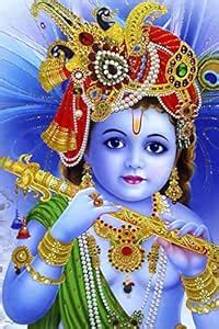 Wallpics® Krishna Painting Poster Waterproof Vinyl Sticker for Home ...