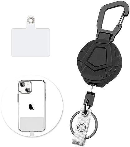 HASTHIP® Heavy Duty Retractable Keychain with Carabiner, Retractable ID ...