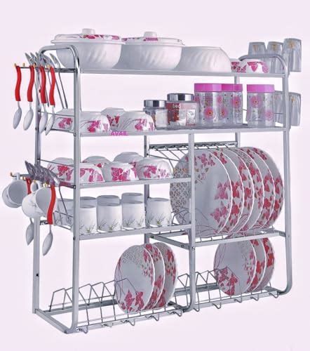 AVAIL Wall Mount Dish Rack | Utensils Rack With Plate & Cutlery Stand ...