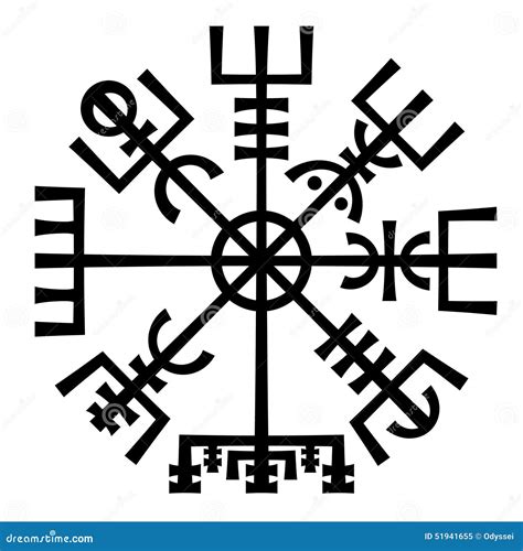Vegvisir. the Magic Compass of Vikings. Runic Talisman. Stock Vector ...