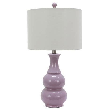Decor Therapy 26.5-in Purple Essence Table Lamp with Linen Shade in the ...