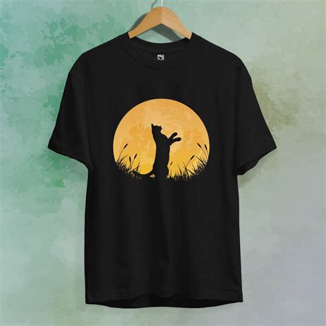 black cat graphic tee Boys Moon Silhouette Soft Cotton Tee | Juxar