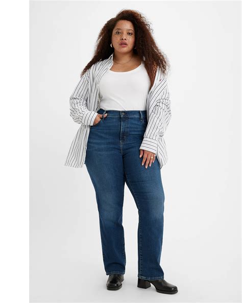 724™ High Rise Straight Jeans (plus Size) - Blue | Levi's® XK