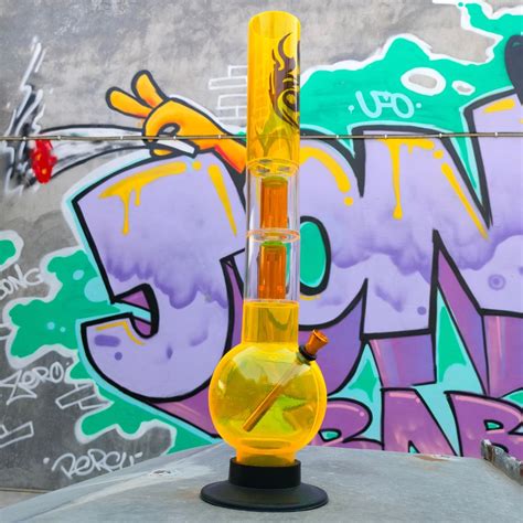 Amber Double Percolator Bong Acrylic - Jonnybaba lifestyle – Jonnybaba ...