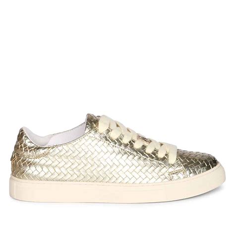 Buy Gold Leather Sneakers Women Online | Viviblu – viviblu
