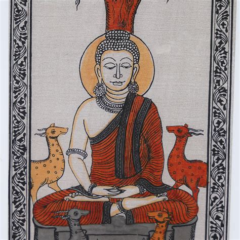 Buy Hand-Painted Buddha Wall Art – Tree & Animal Design Online – Ethnic ...