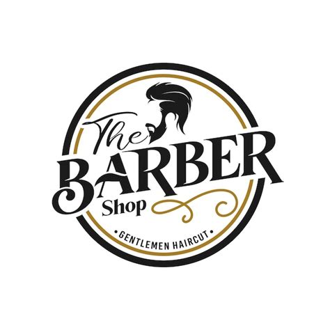 Barbershop-Vintage-Logo-Design-Vorlage | Premium Vektor