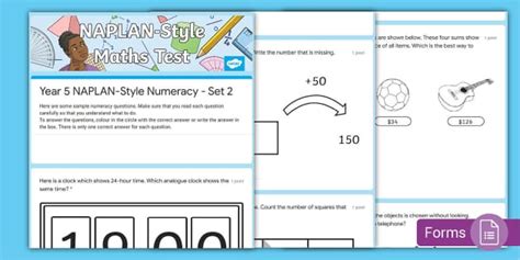 NAPLAN-Style Year 5 Numeracy Questions Google Form - Set 2