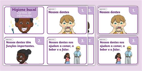 Higiene bucal - Cartões de informação