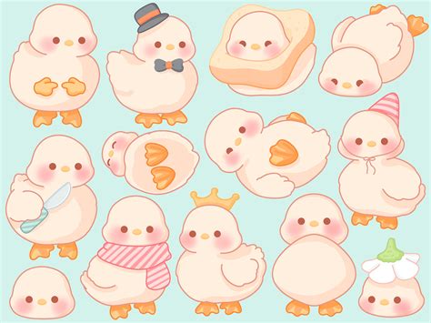 Cute Kawaii Printable Ducks Goose Clipart / Commercial Use/ - Etsy