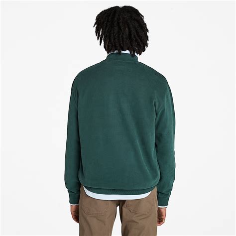 Leather Badge Sweatshirt for Men in Dark Green