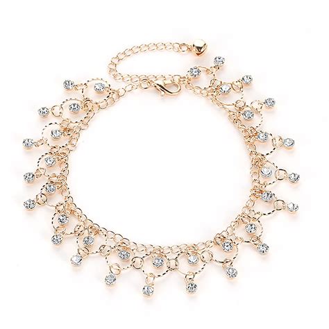 Peora Gold Plated Cubic Zirconia Studded Anklet Stylish Payal Fashion ...