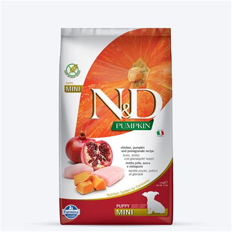 Farmina N&D Pumpkin Chicken & Pomegranate Grain Free Mini Breed Dry Pu ...