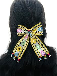 Buy Aikya Navratri Special Hair Accessories Bow Tie Hair band Kutchi ...