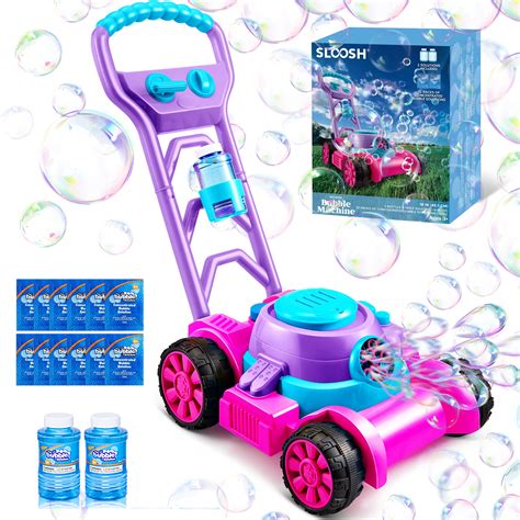 SYNCFUN Bubble Lawn Mower Pink Outdoor Toy for Toddlers 1-3 with 6000 ...