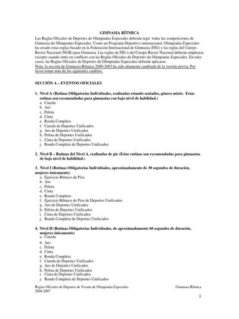 Rhythmic Gymnastics Rules | PDF | Gimnasia | Cuerda