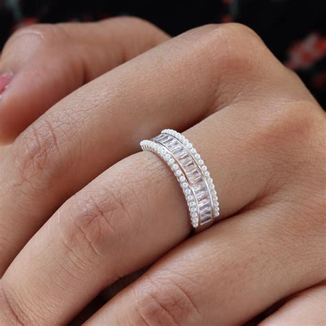 CZ-Studded Band Finger Ring – Eri Silvers