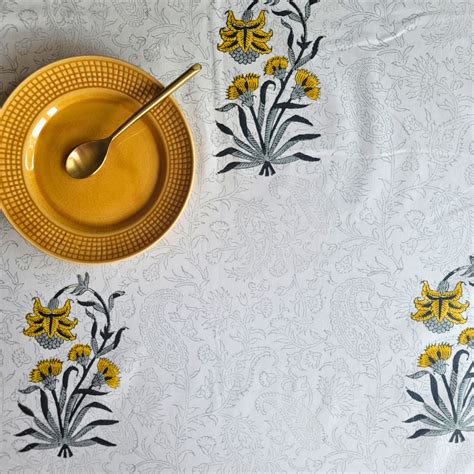 Wipeable & Anti-Slip Cotton Table Linen | Table Cloth | Ochre Falling ...