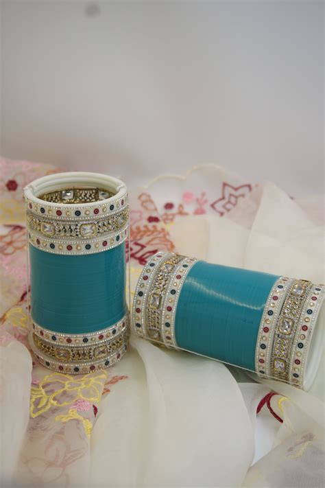Aqua Glamour Chura with AD Bangles – Vivahana