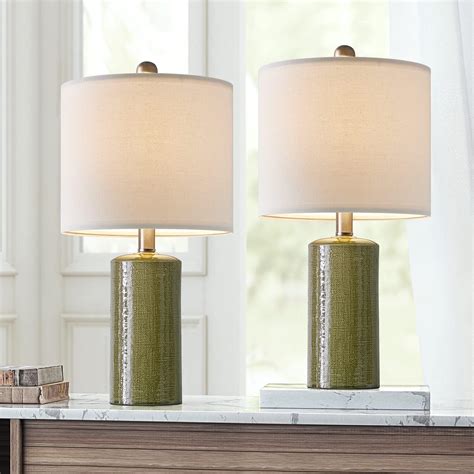 G-SAFAVA 20.25 inch Modern Ceramic Table lamp Set of 2, Small Farmhouse ...