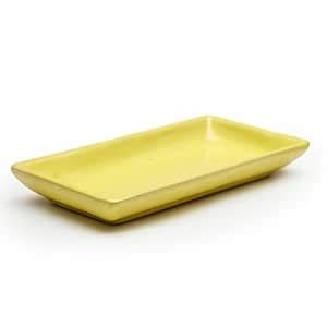 Buy Clay Aesthetics Vegan Yellow Handcrafted Rectangular Serving Tray ...