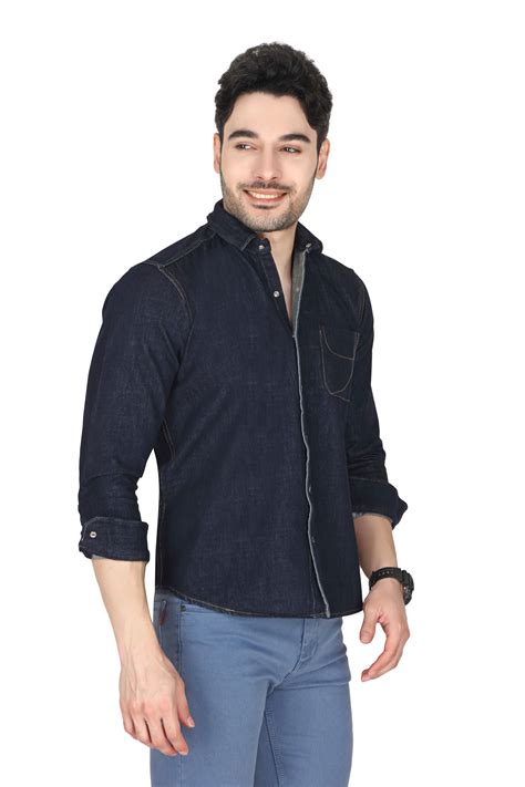 Men’s Denim Blue Casual Shirt – OLD LP CREATION
