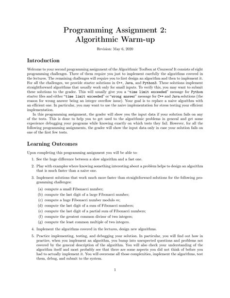 Week2 algorithmic warmup - Programming Assignment 2: Algorithmic Warm ...