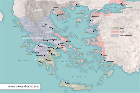 Map of Ancient Greece (circa 700 BCE) | TheCollector
