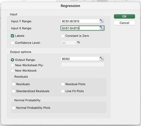 Multivariate Linear Regression in Excel 的图像结果