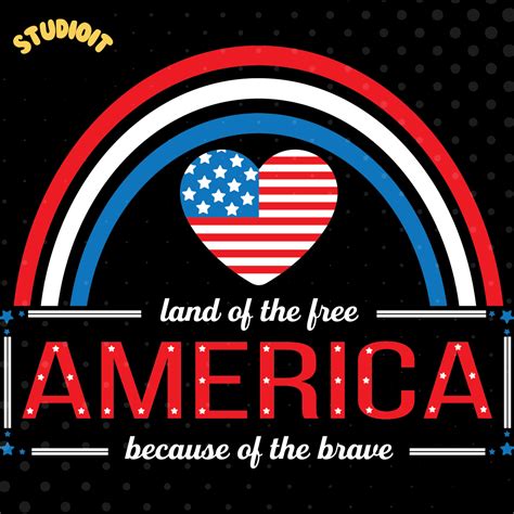 America Land of Free Svg Digital Download Files - Inspire Uplift
