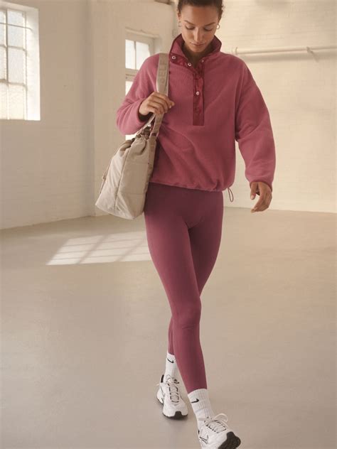 Buy Pink Ribbed Seamless High Waist Leggings from Next India