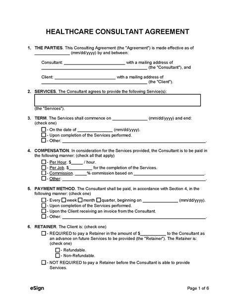 Free Healthcare Consultant Agreement Template | PDF | Word