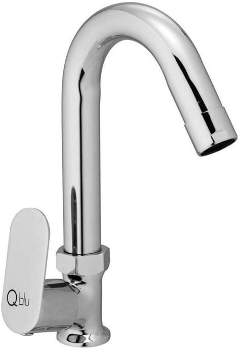 Qblu Slim Full Brass Swan Neck Tap for Wash Basin SLI-2115 Pillar Tap ...