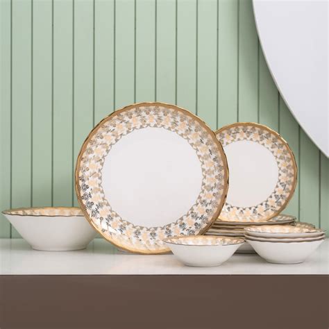 Karina Ebony Dinner Set of 13 (E625), For Family of 4 – Clay Craft India