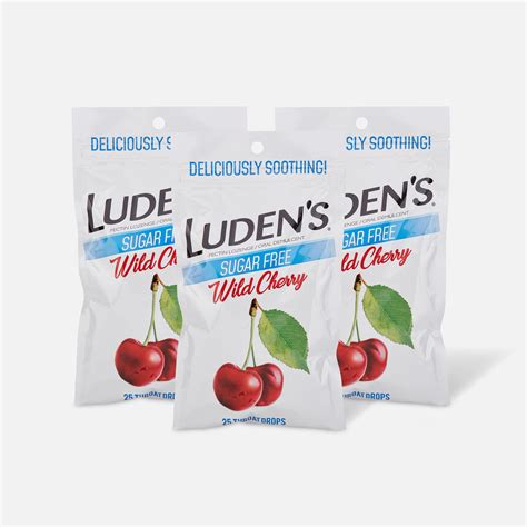 FSA Eligible Luden's Wild Cherry Sugar Free Throat Drops, 25 ct. (3 ...