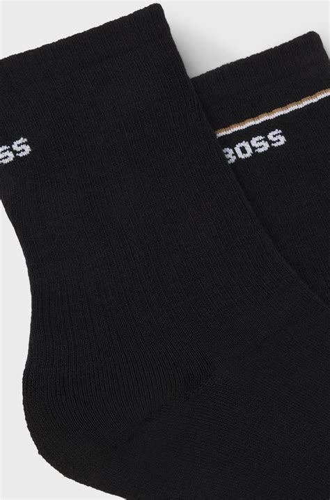 BOSS - Two-pack of quarter-length socks with logo details - Black
