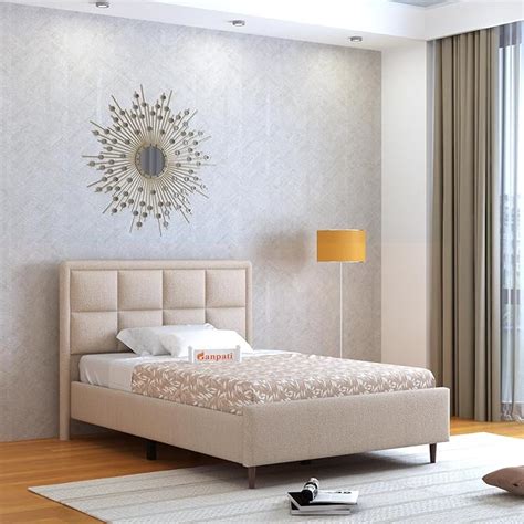 Ganpati Arts Solid Sheesham Wood Louis Upholstered Single Size Bed ...