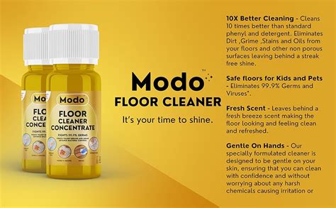 Modo Floor Cleaner Concentrate 50 ml makes 1 Litre| 5 Pcs, Makes 5L ...