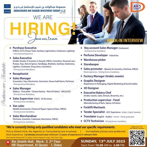 Abdulwahed Bin Shabib Investment Group Walk-in Interviews for Executive ...