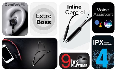 Ziox® Ripple Wireless Bluetooth 5.0 Headset Neckband, 12Hrs Play Time ...