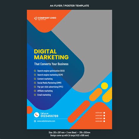 Digital marketing agency or services flyer or poster template 13660410 ...