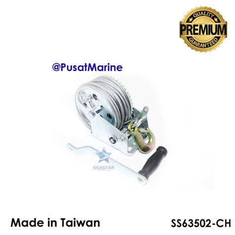 Alat Tarik Jangkar Manual Zinc Plated Steel Cable Winch 500-2000 Lbs ...