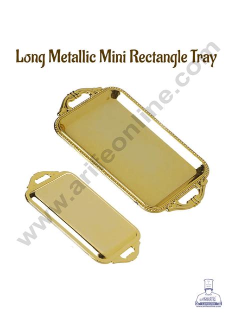CAKE DECOR™ Metallic Gold Mini Rectangle Tray | Display Tray | Sweet M ...