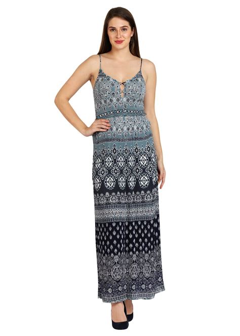 Get Criss Cross Detail Grey Printed Strappy Ribbed Dress at ₹ 700 | LBB ...