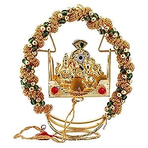 Ratnatraya Metallic Laxmi Ganesha On Swing Car Dashboard and Home Decor ...