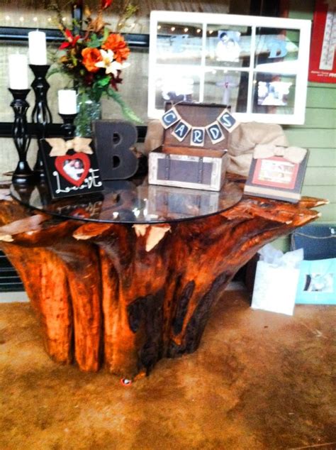 Image result for DIY Tree Trunk Table
